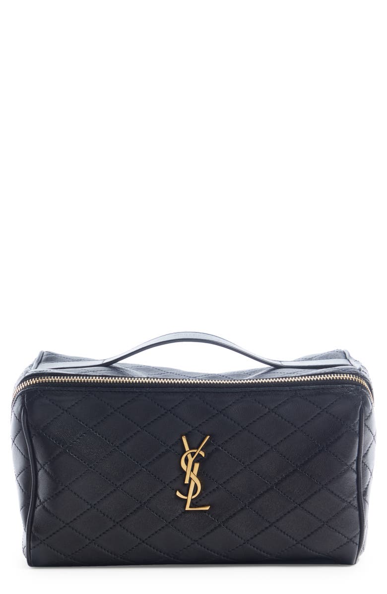 Saint Laurent Vanity Case Quilted Leather Top Handle Bag, Main, color, 