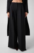 GUESS High Waist Pleated Straight Leg Pants