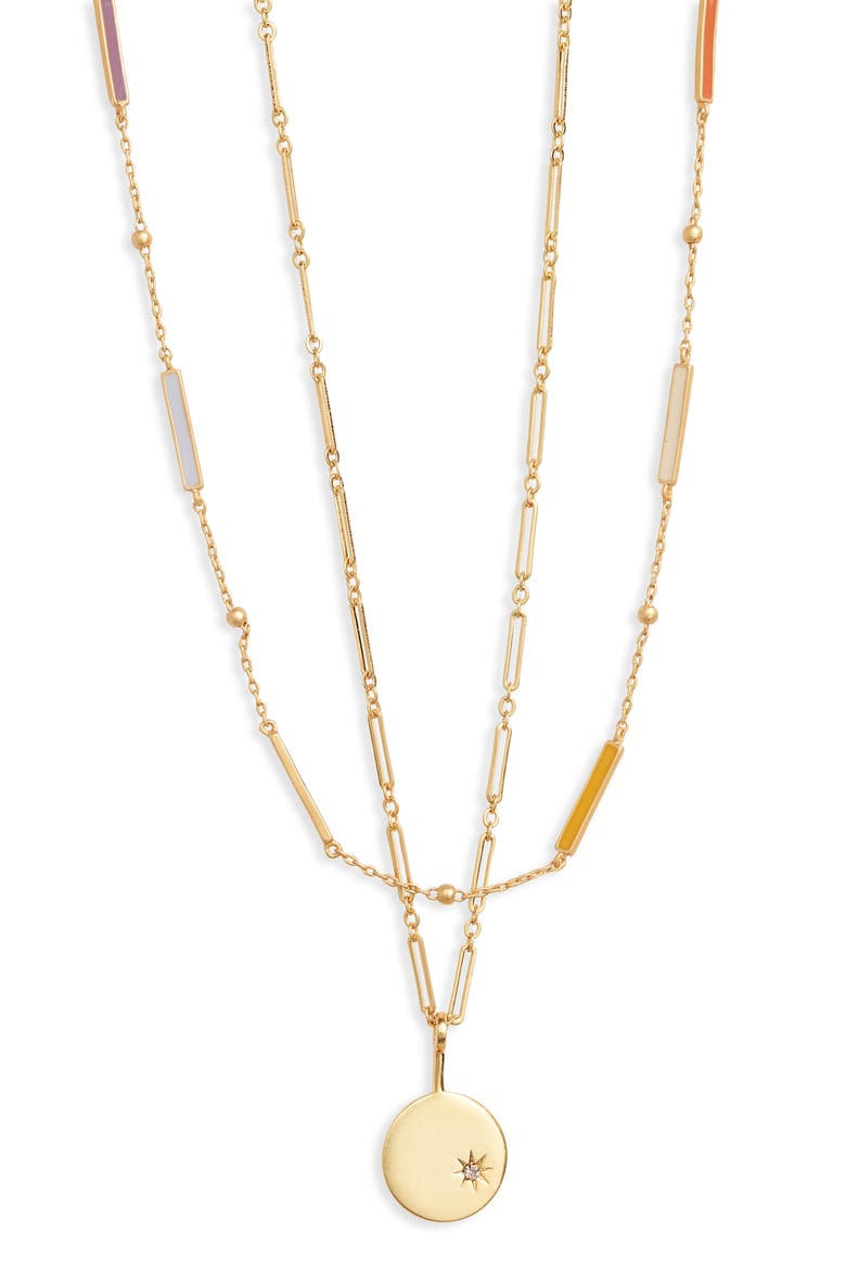 Spark Pendant Necklace Set, Main, color, VINTAGE GOLD