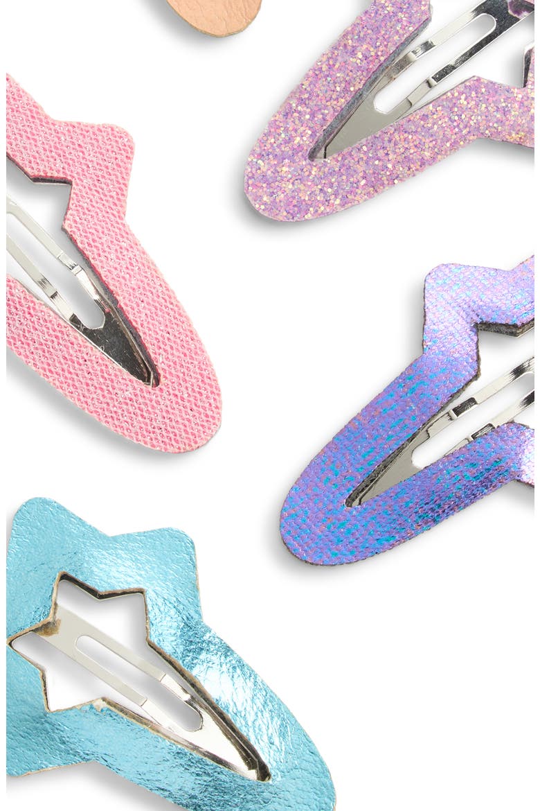 Kids' Cutout Star Assorted 5-Pack Mini Hairclips, Alternate, color, BRIGHT PINK