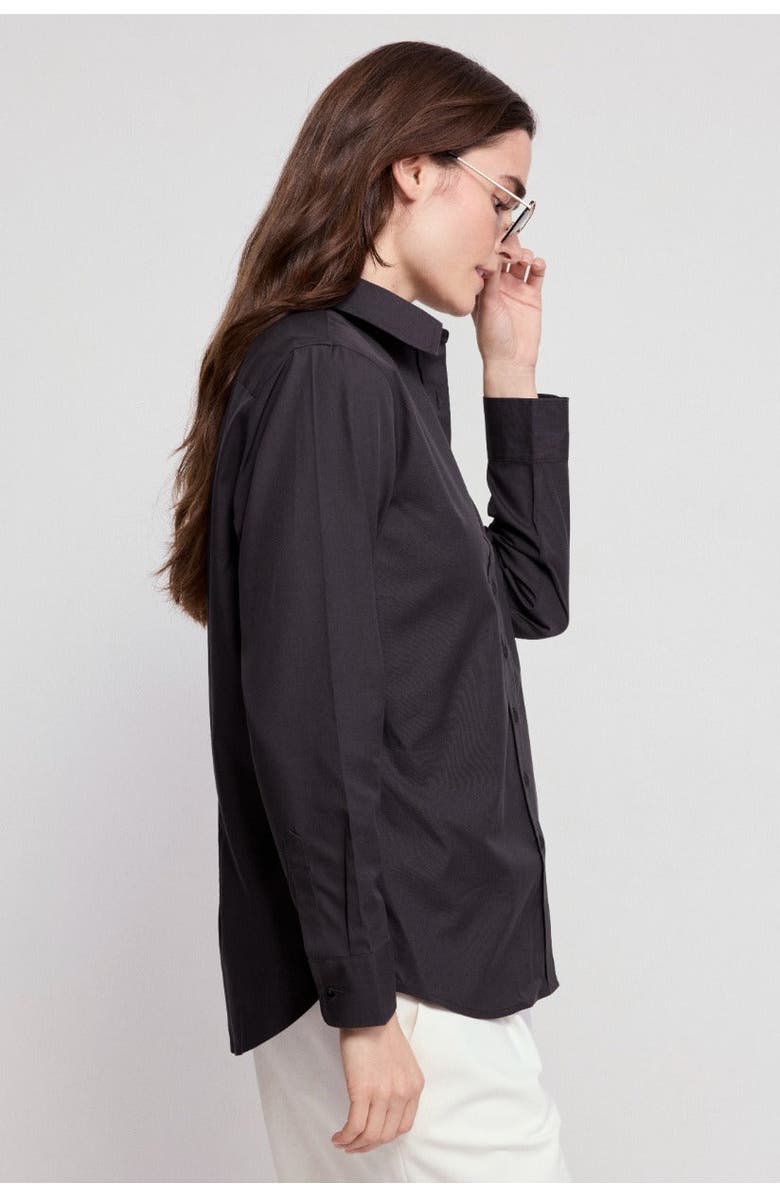 The Shirt by Rochelle Behrens The Jet Set Boyfriend Shirt, Alternate, color, Black