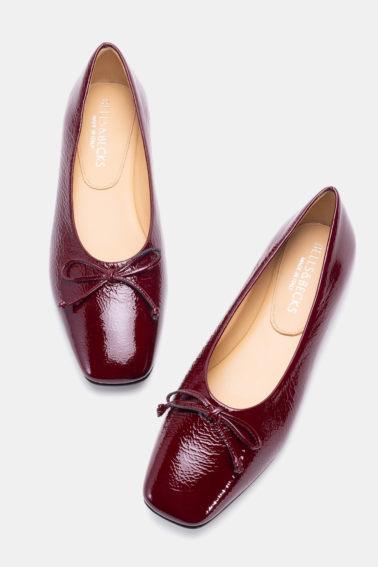 Felicia Square Toe Ballerina Flat, Alternate, color, Burgundy