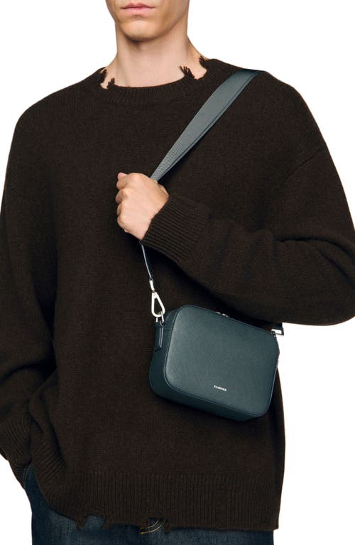 Sandro Small Reconstituted Leather Bag In Gray