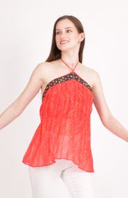 RAAS Ava Embroidered Halter Top