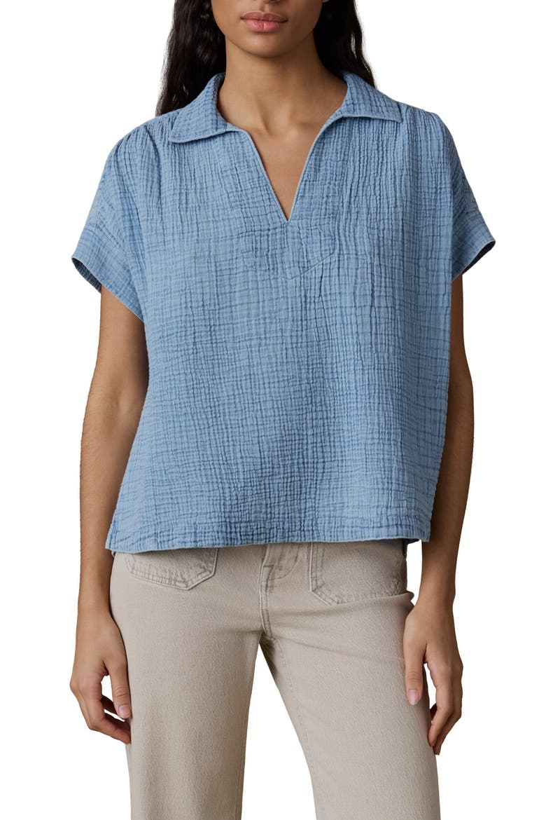 Dune Zoe Cotton Gauze Top, Main, color, INDIGO