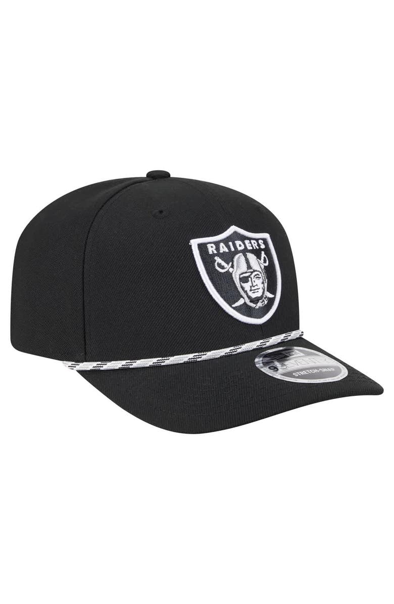 New Era Men's New Era Black Las Vegas Raiders Gameday Multi Rope 9SEVENTY Stretch-Snap Hat, Alternate, color, Black