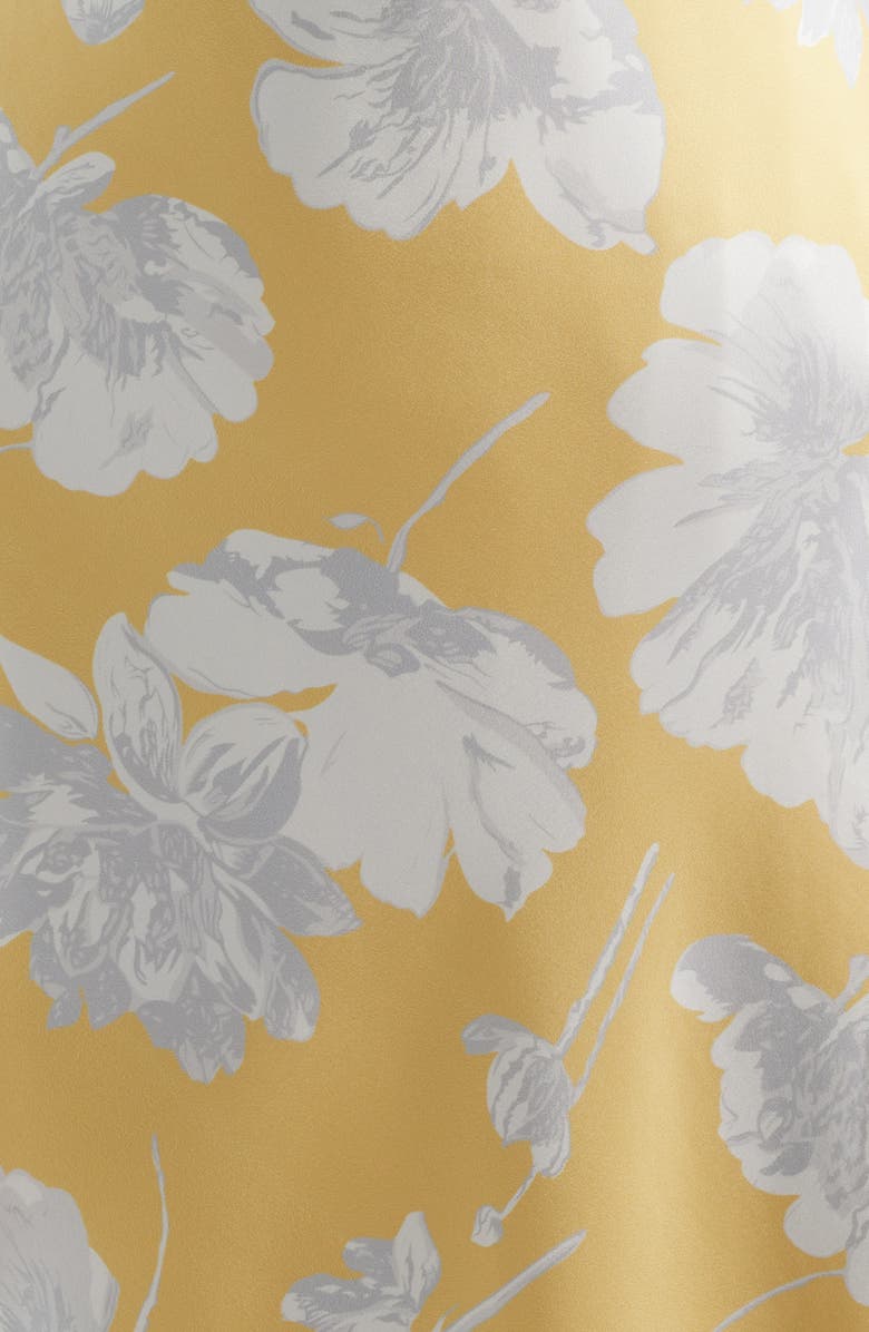 Lulus Whitney Strapless Satin Cocktail Dress, Alternate, color, Gold Floral