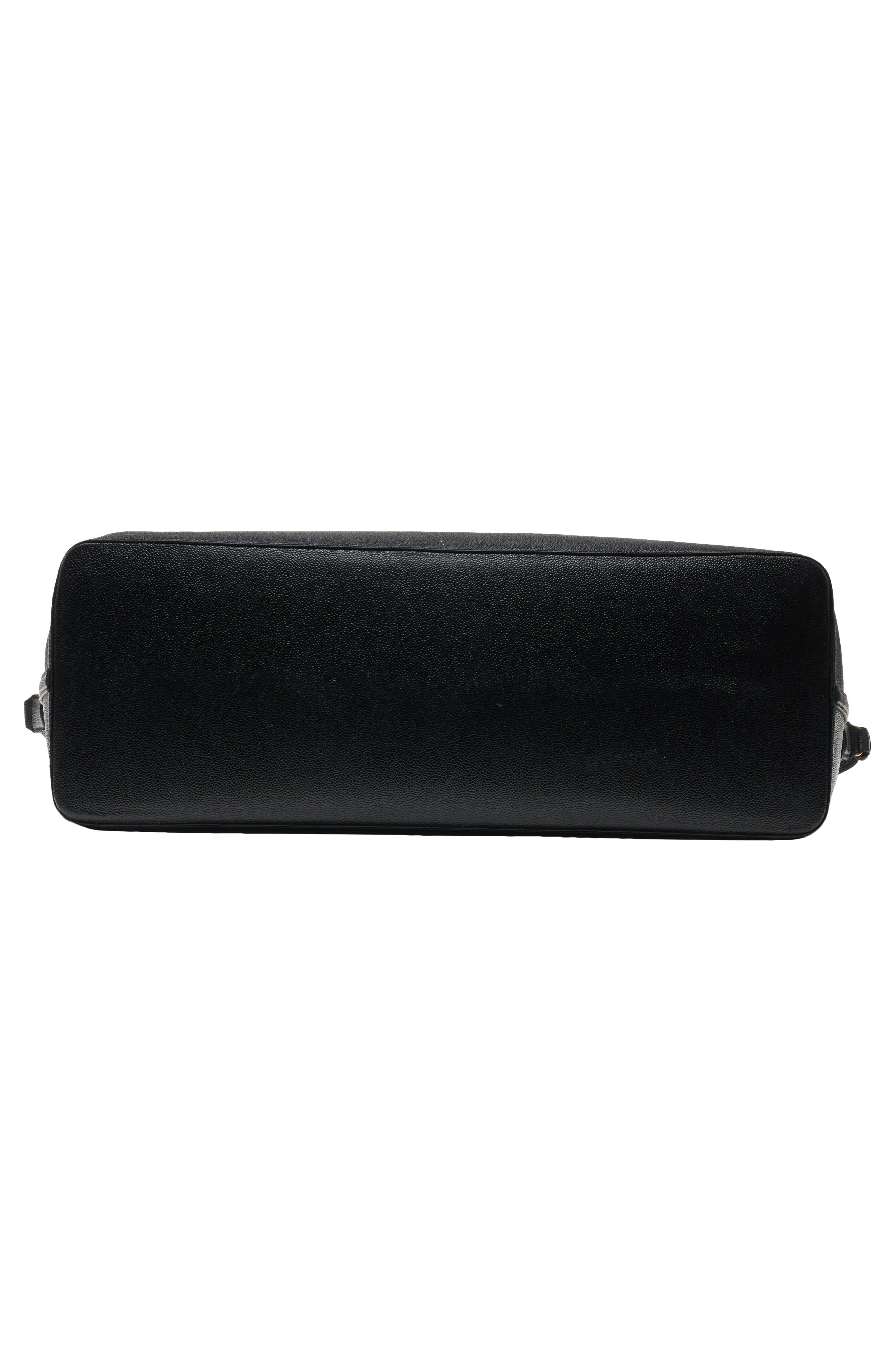 Thom Browne Leather Duffle Bag, Alternate, color, Black