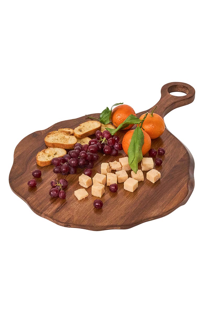 Juliska Puro Round Teak Serving Board, Alternate, color, Brown