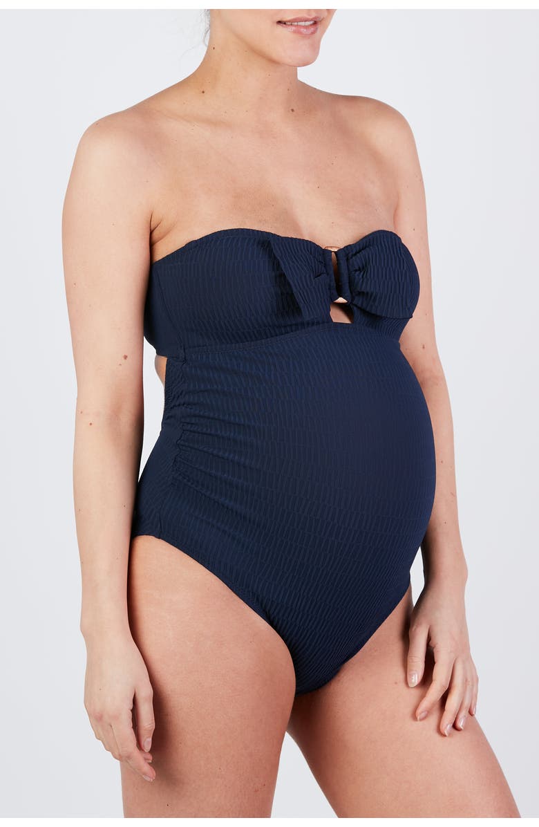 Cache Coeur Maternity swimsuit Bambou, Alternate, color, Navy