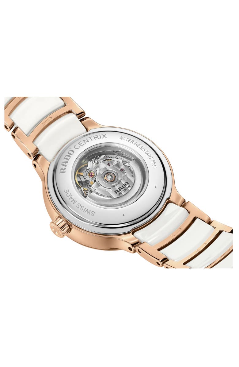 RADO Centrix Diamond Ceramic Bracelet Watch, 35mm, Alternate, color, White