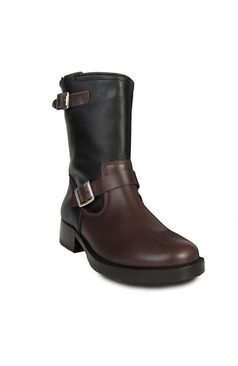 Two-Tone Biker Boots