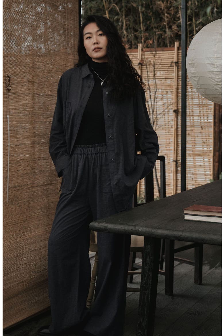 Lyricist Oversized Shirt, Alternate, color, indigo blue
