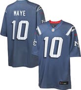 Nike Youth Nike Drake Maye Storm Blue New England Patriots 2025 Rivalries Collection Game Jersey