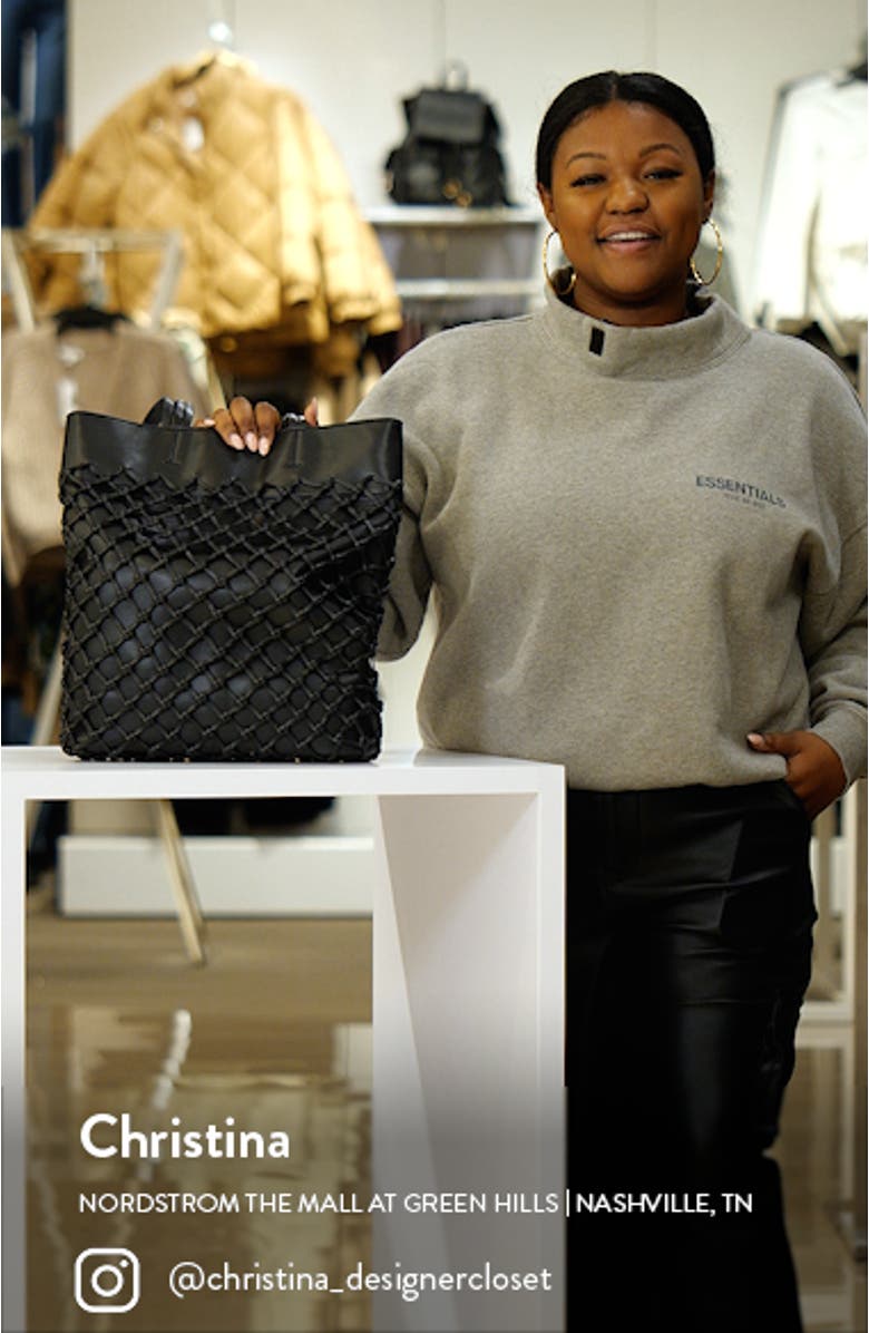 Tina Woven Faux Leather Tote Bag, sales video thumbnail