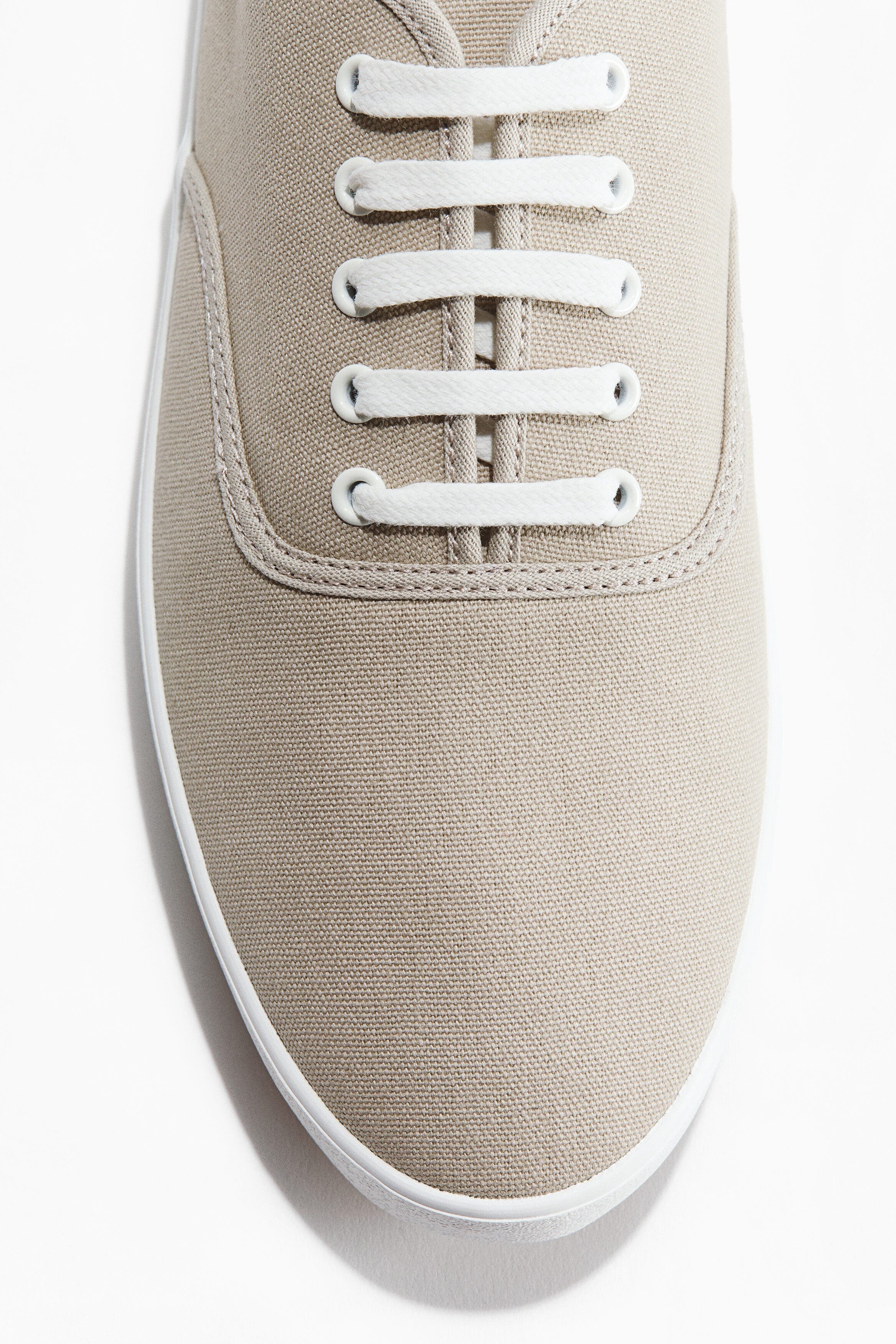 H&M Canvas sneakers, Alternate, color, Beige