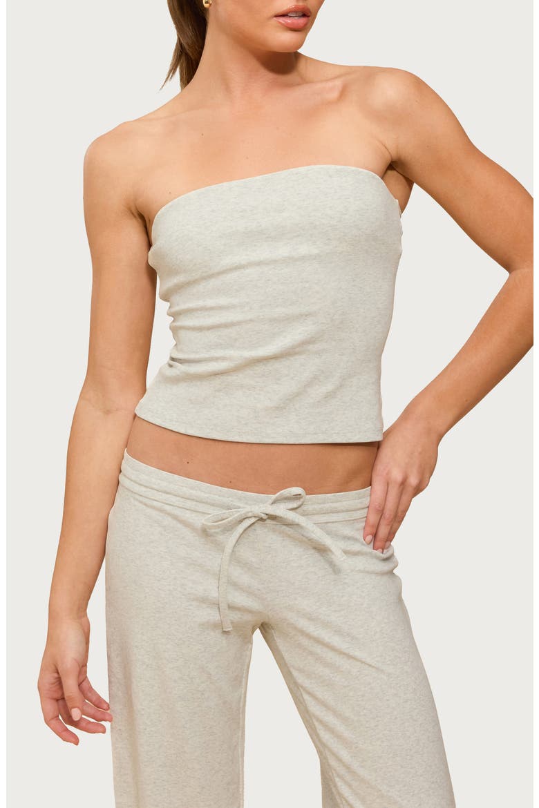 Claudia Stretch Cotton Tube Top, Main, color, GRAY-MELANGE