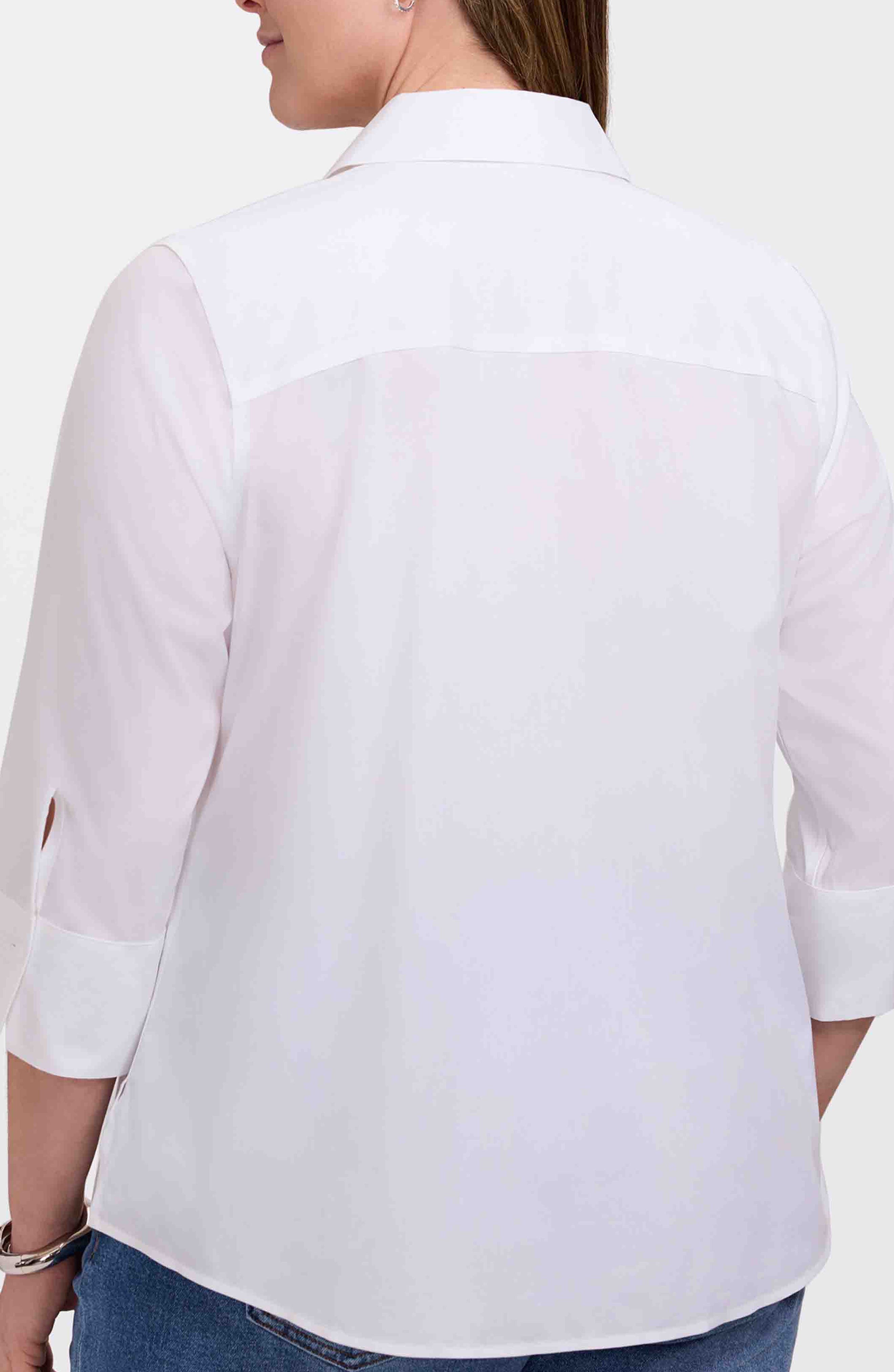Mary Non-Iron Stretch Cotton Button-Up Shirt - image 4