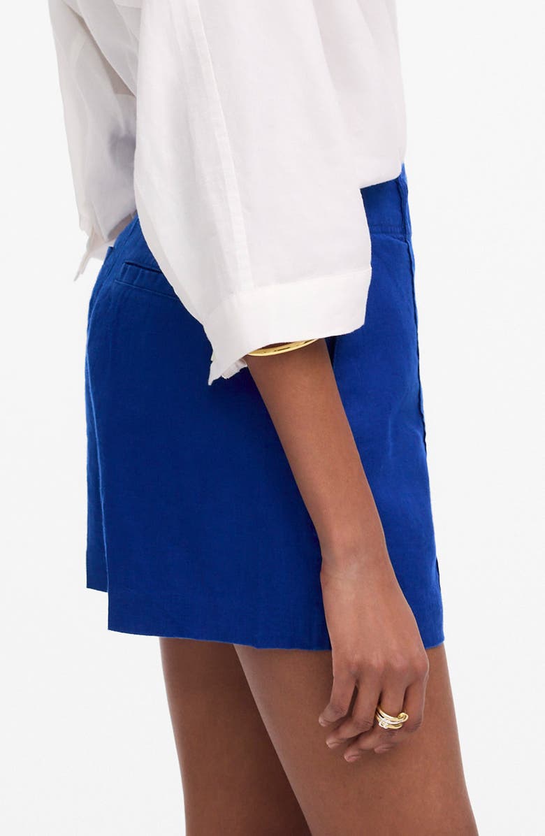 Madewell Linen Trouser Shorts, Alternate, color, Bright Sapphire
