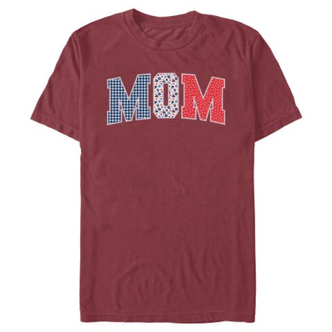 Men's Minnie Mouse Mom Three Collegiate Patterns  Graphic T-Shirt