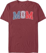 Minnie Mouse Men's Minnie Mouse Mom Three Collegiate Patterns Graphic T-Shirt
