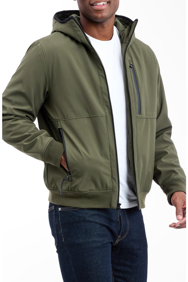 Hooded Soft Shell Jacket, Alternate, color, OLIVE