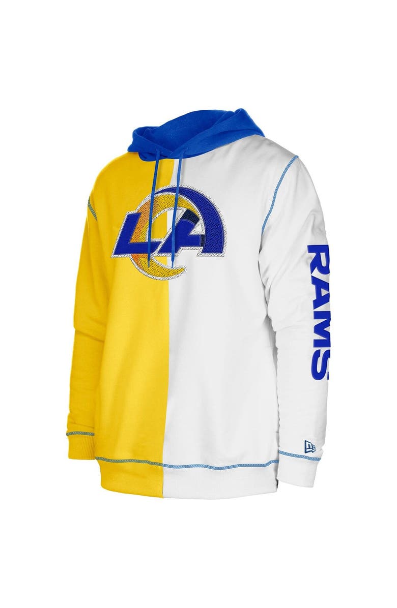 New Era Men's New Era Gold/White Los Angeles Rams Third Down Split Raglan Pullover Hoodie, Alternate, color, Gold