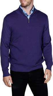TailorByrd Fine Knit Quarter Zip Sweater