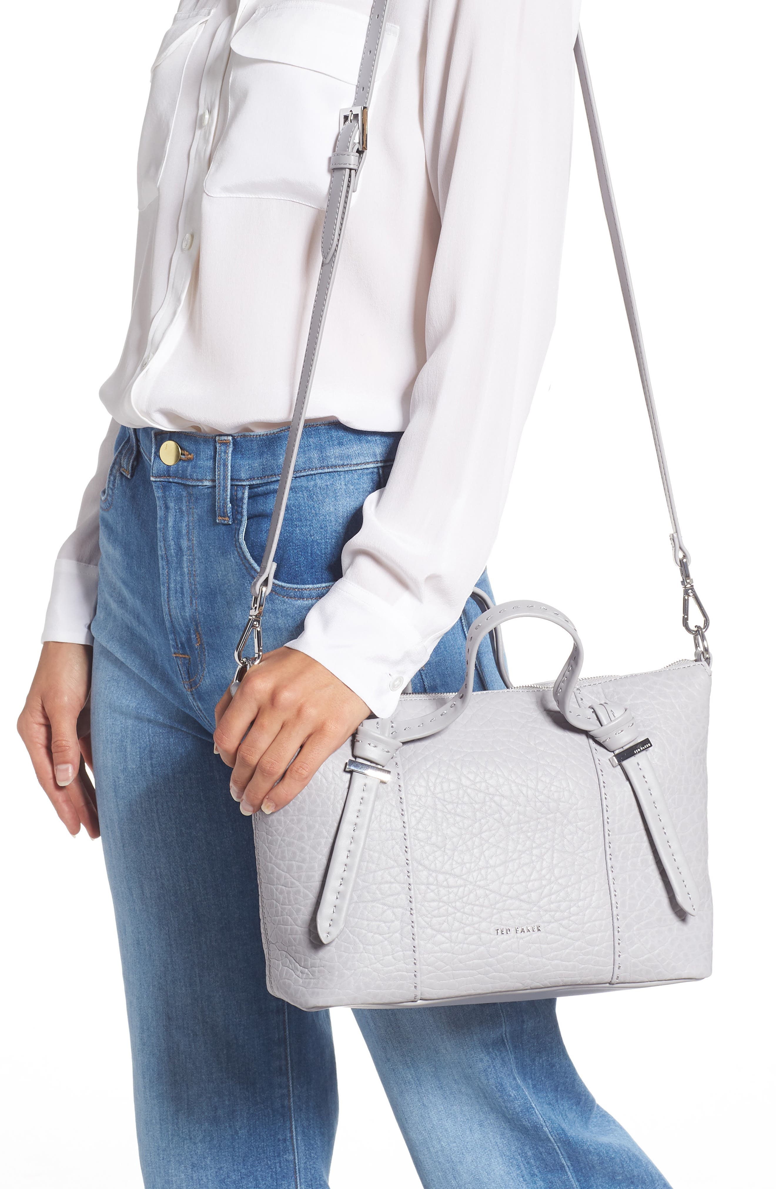 Ted Baker London Small Olmia Knotted Handle Leather Tote, Alternate, color, 