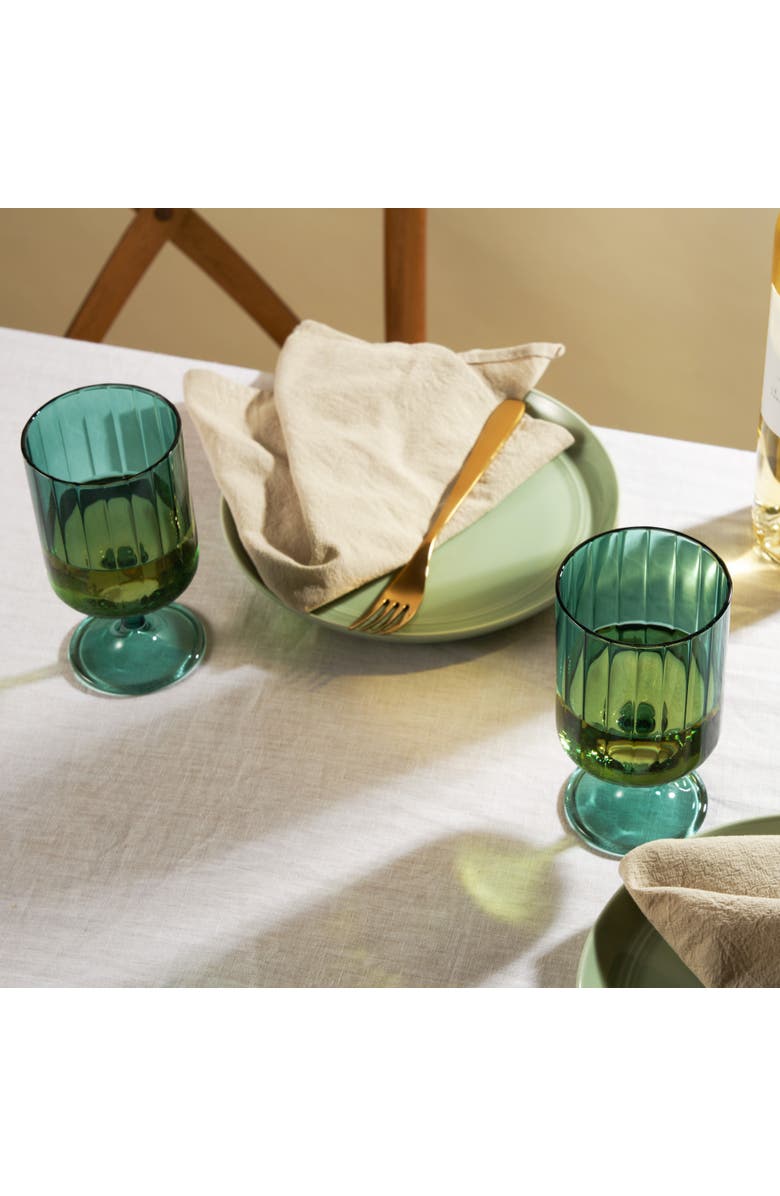 TWINE Malachite Stemmed Optic Tumblers Set of 2, Alternate, color, Green