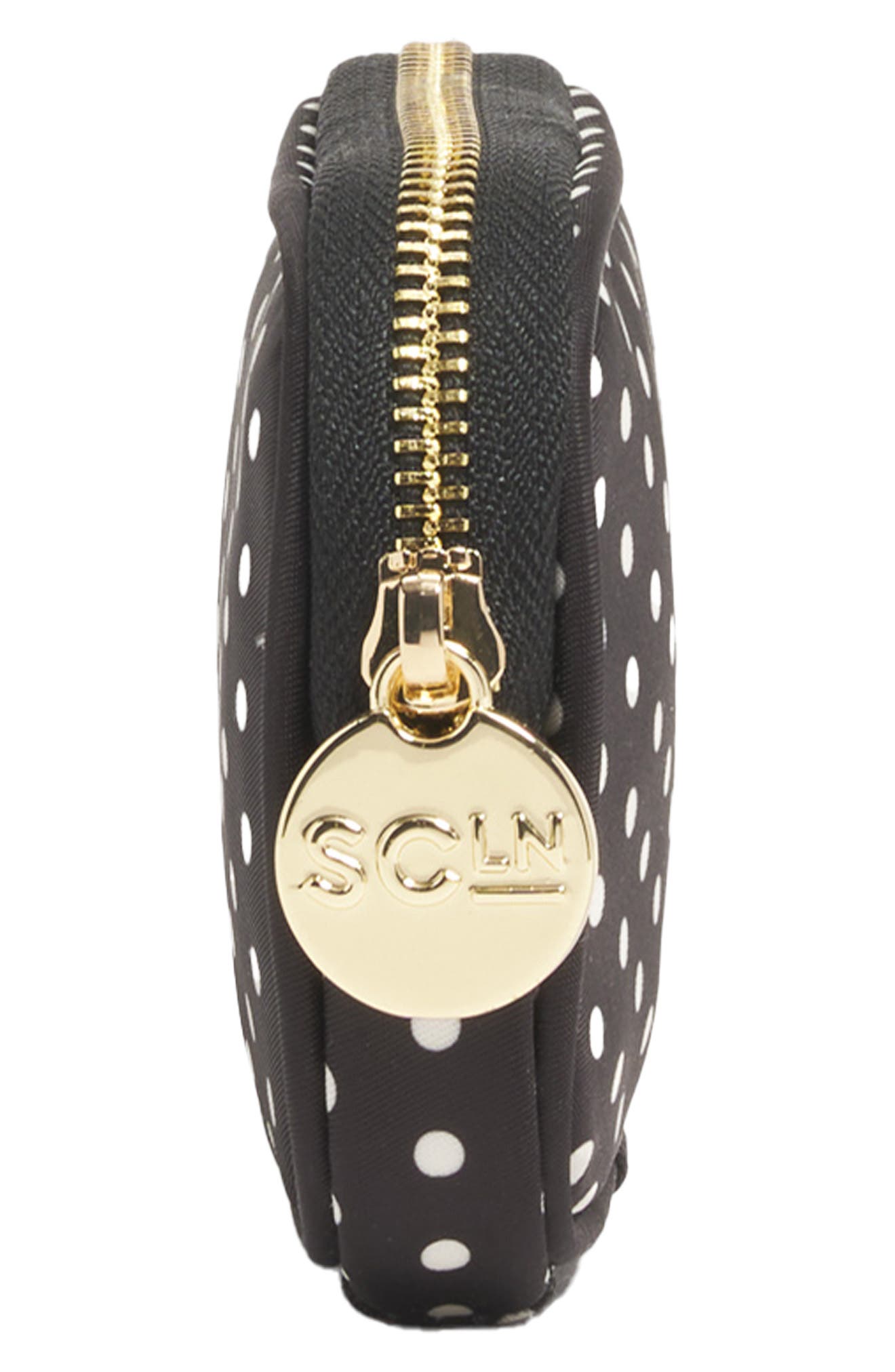 Stoney Clover Lane Micro Dot Print Nylon Pouch, Alternate, color, Small Dot Black Base