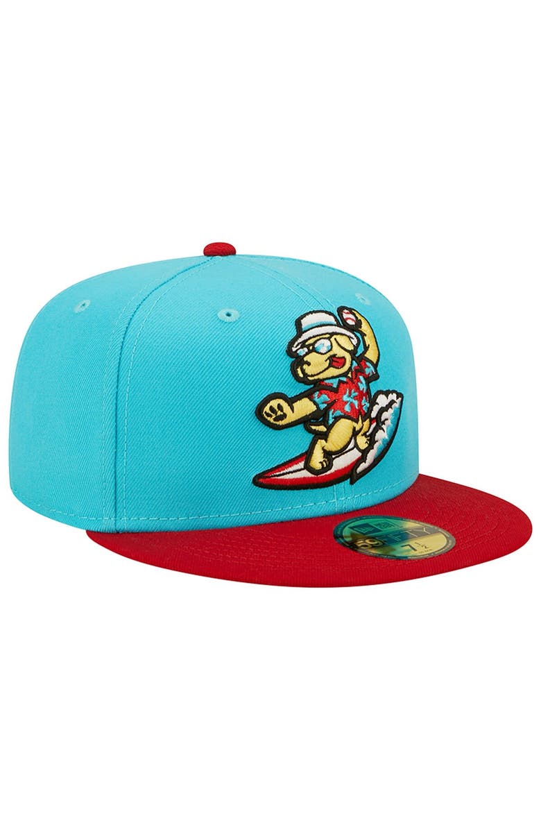 New Era Men's New Era Aqua Clearwater Threshers Beach Dogs Theme Night 59FIFTY Fitted Hat, Alternate, color, 