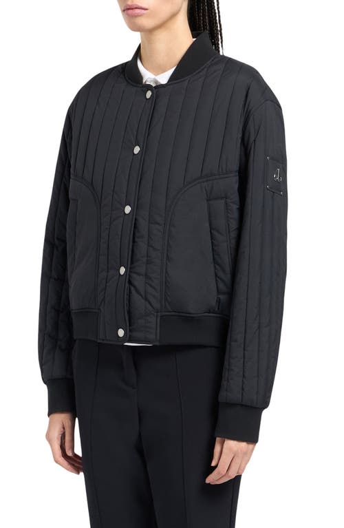 Moose Knuckles Fairhaven Quilted Ripstop Bomber Jacket In Black