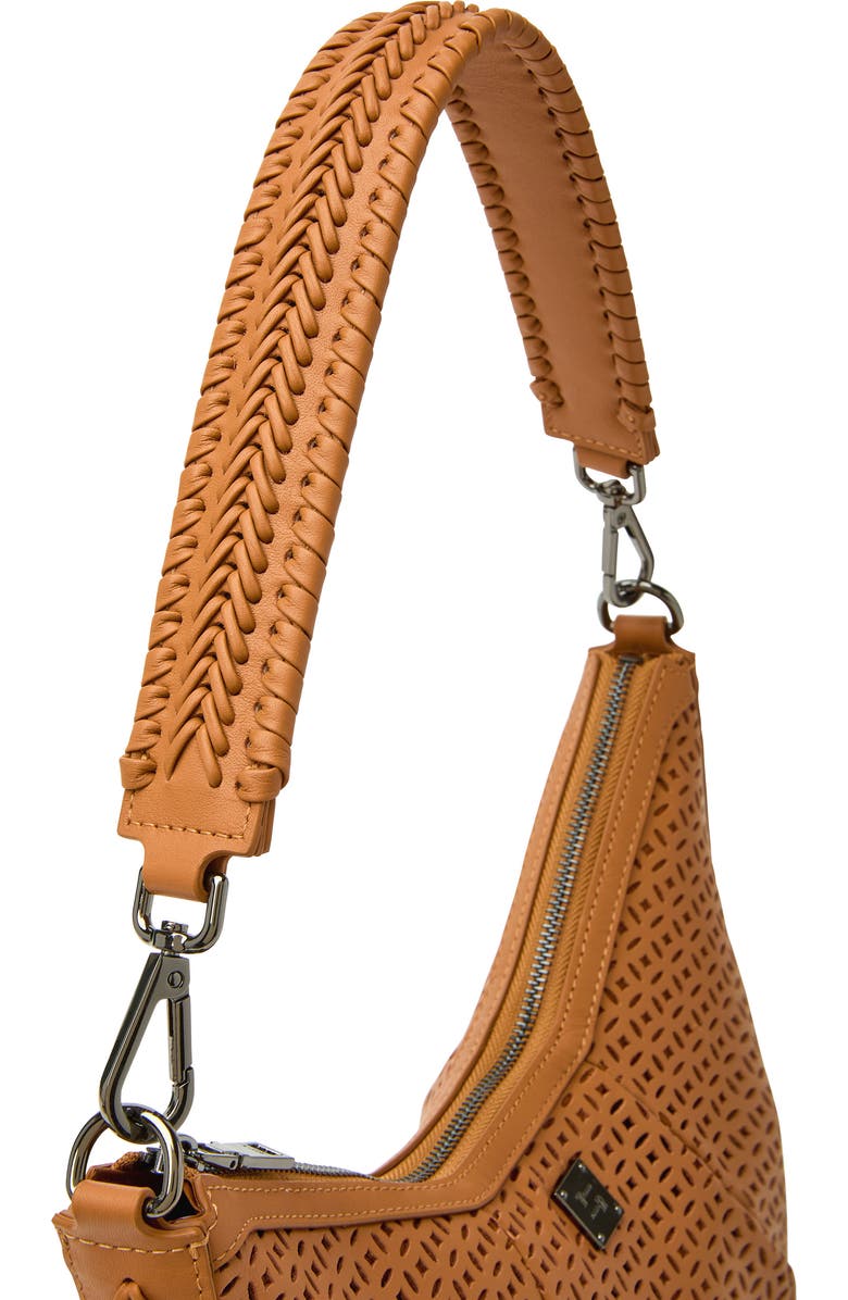 THINK ROYLN Posh Leather Shoulder Bag, Alternate, color, Terracotta Perforated Leather