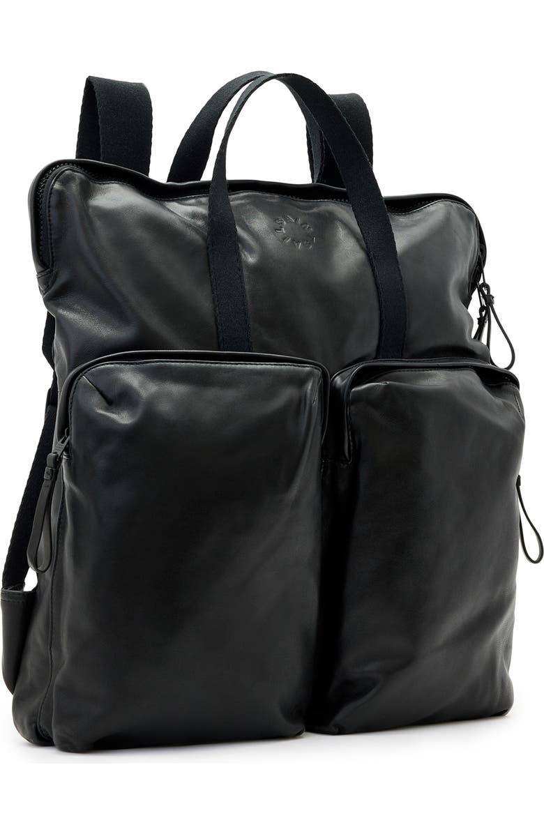 AllSaints Haven Force Leather Backpack, Alternate, color, Black