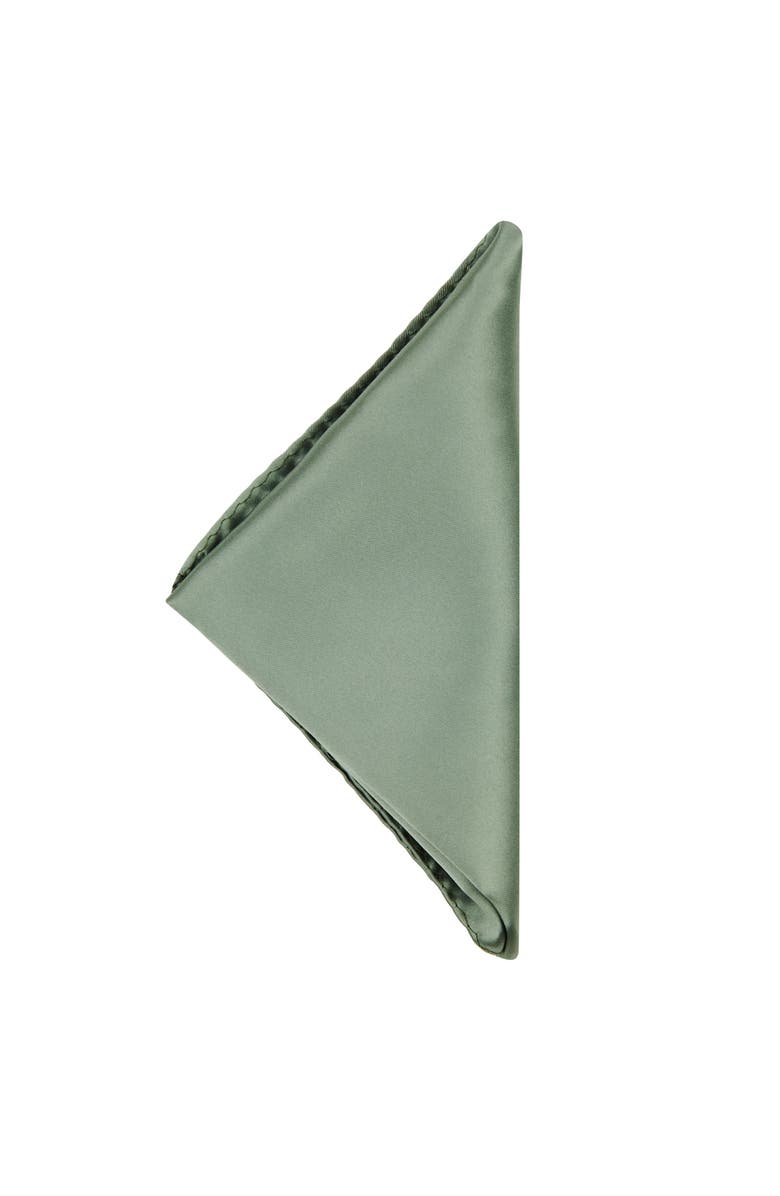 Brooklyn Brigade Men's Solid Satin Pocket Square, Alternate, color, Sage