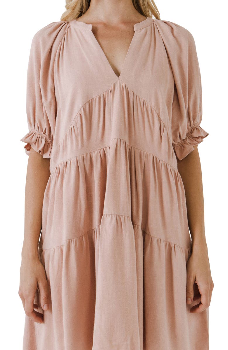 Free the Roses Tiered Minidress, Alternate, color, Blush