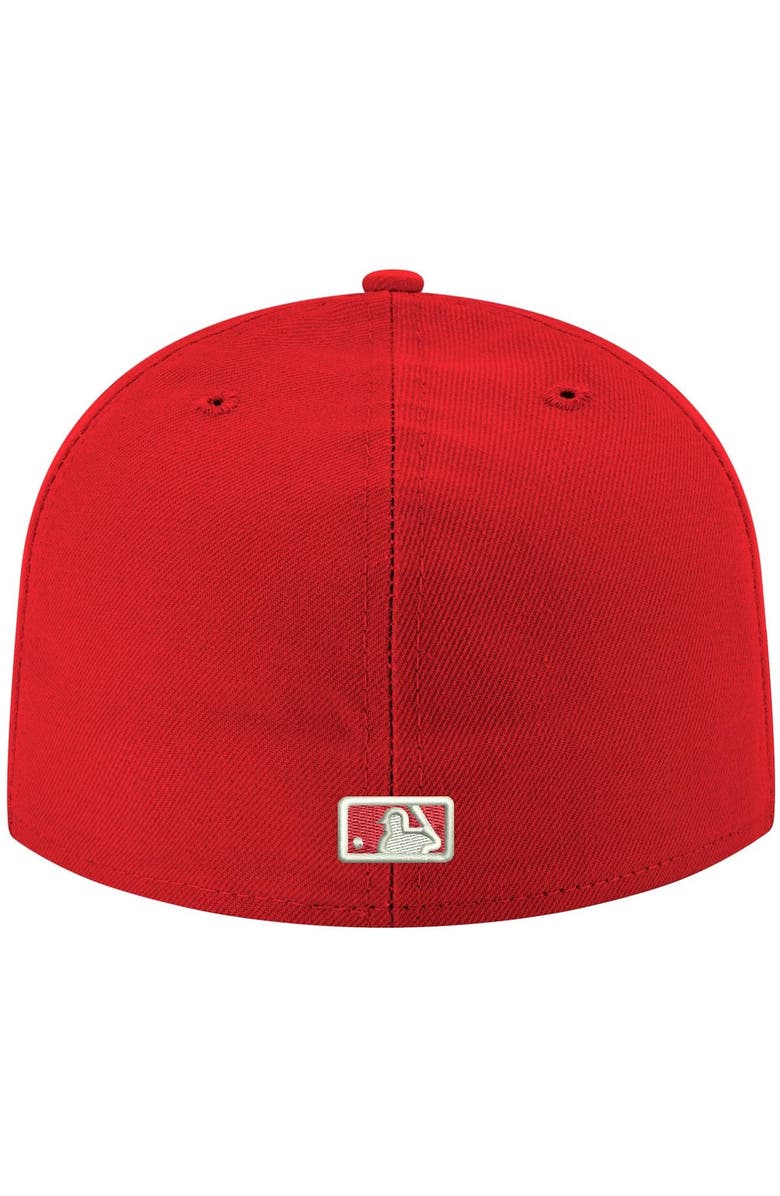 New Era Men's New Era Red Miami Marlins White Logo 59FIFTY Fitted Hat, Alternate, color, Red