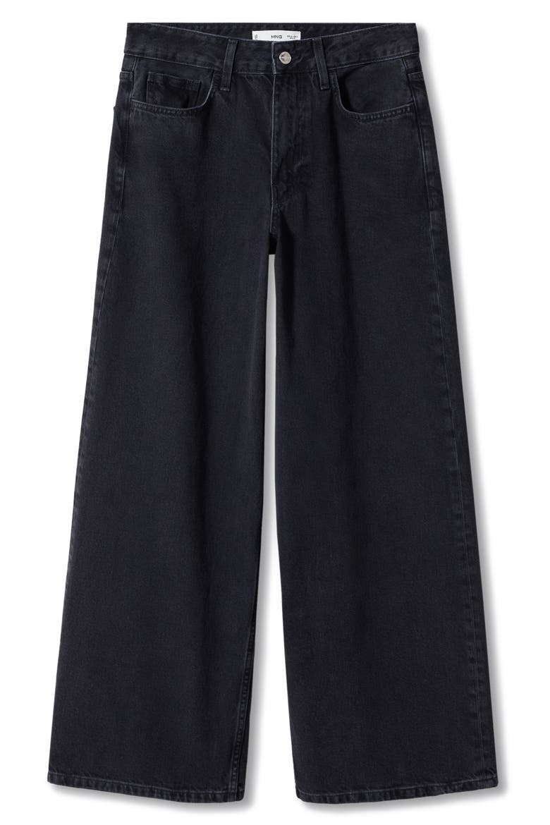 Low Rise Super Wide Leg Jeans, Alternate, color, BLACK DENIM