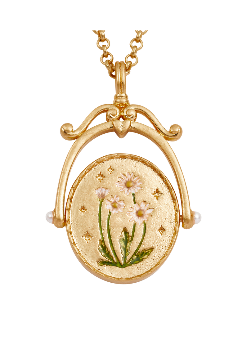 D Initial Daisy Gold Spinner Chain Necklace, Alternate, color, Gold