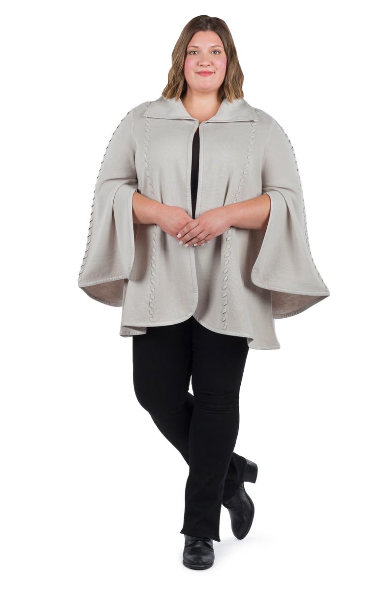 Patricia Nash Faux Leather Stitch Cape, Alternate, color, Stone