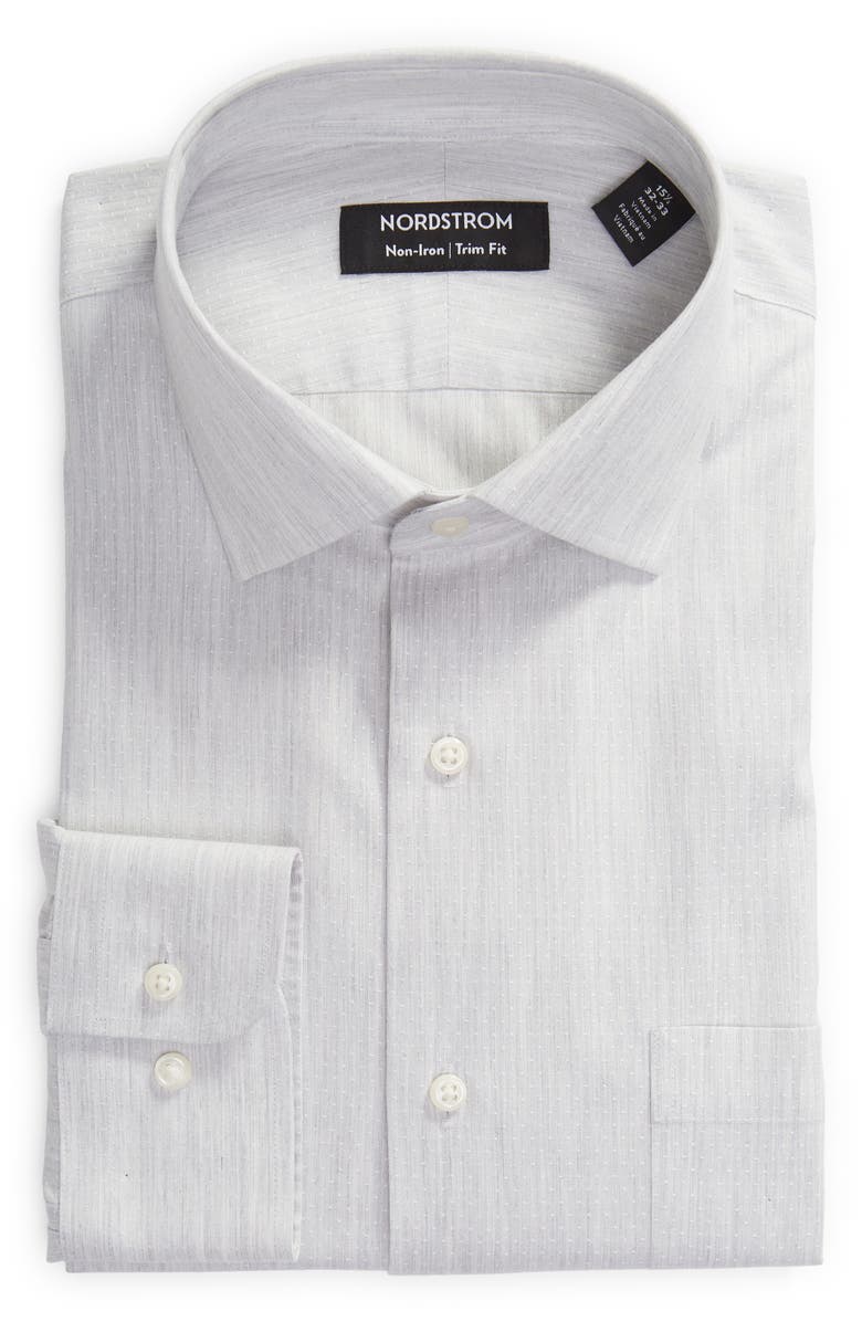Nordstrom Trim Fit Non-Iron Cotton Dress Shirt, Alternate, color,