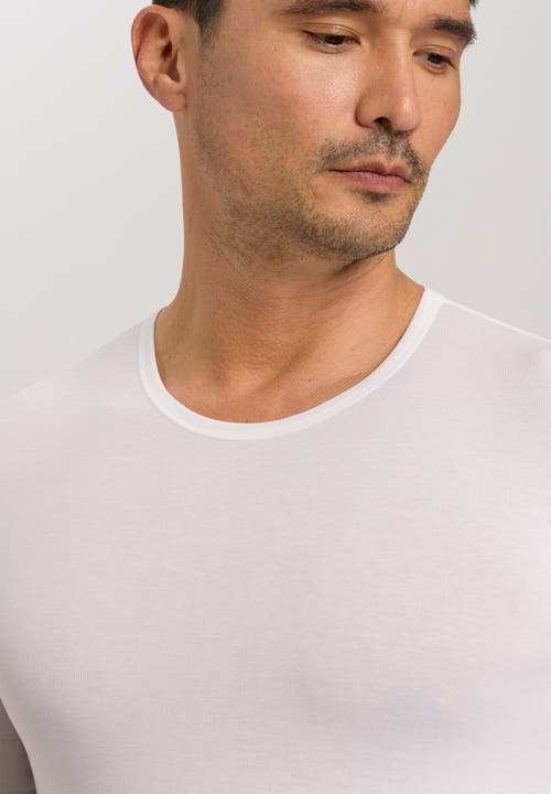 Hanro Natural Function Tencel™ And Cotton Fitted Crew Neck T-shirt In White
