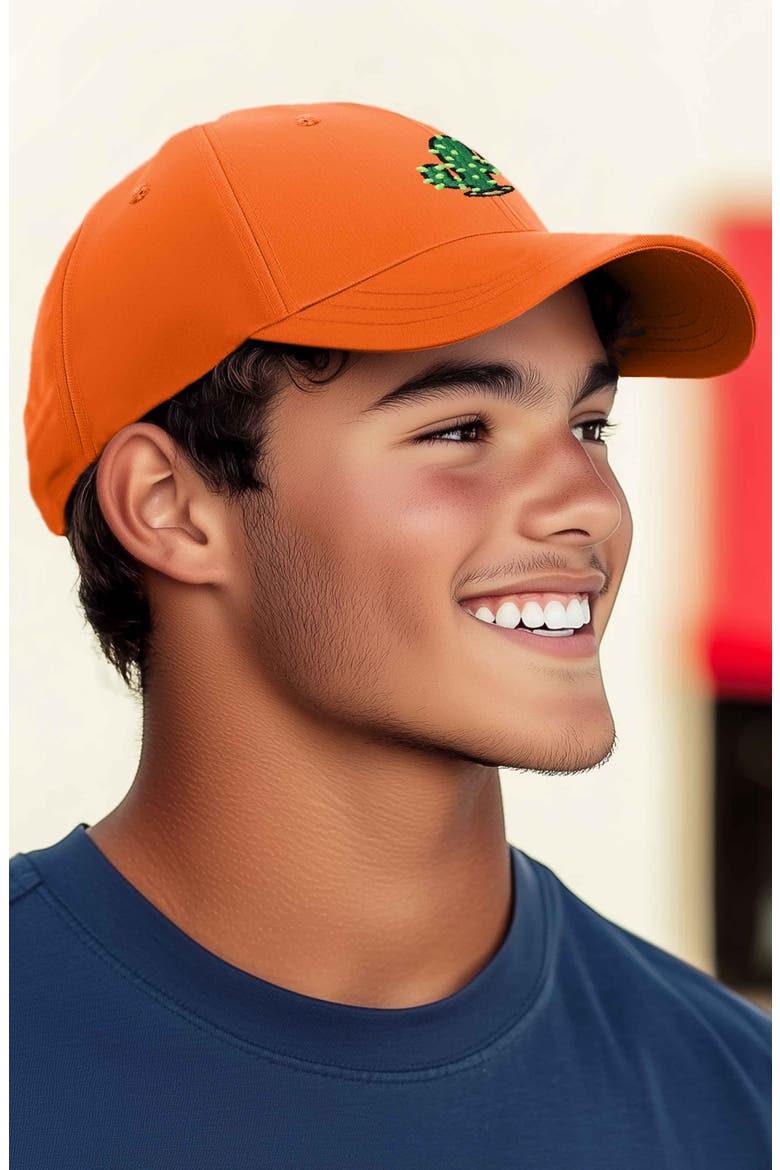 Cactus Embroidered Low Crown Cap, Alternate, color, Orange