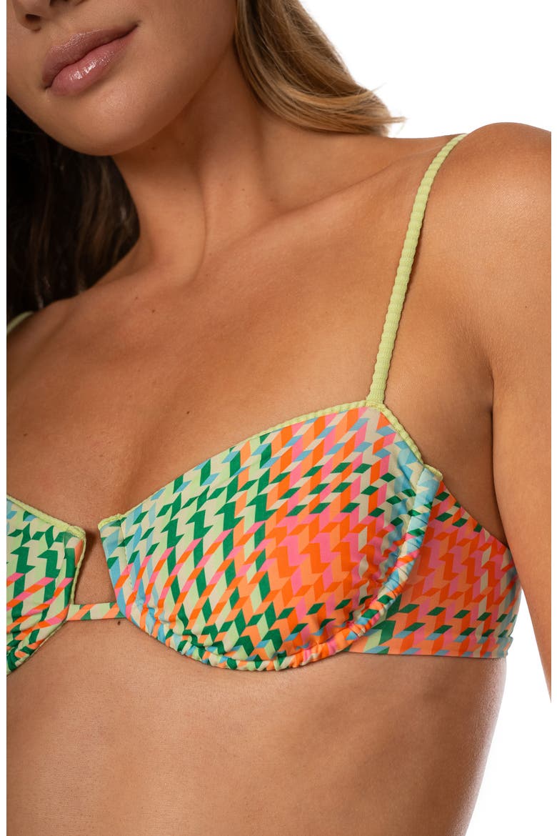 Dreamy Grid Amatista Underwire Reversible Bikini Top, Alternate, color, OPEN GREEN