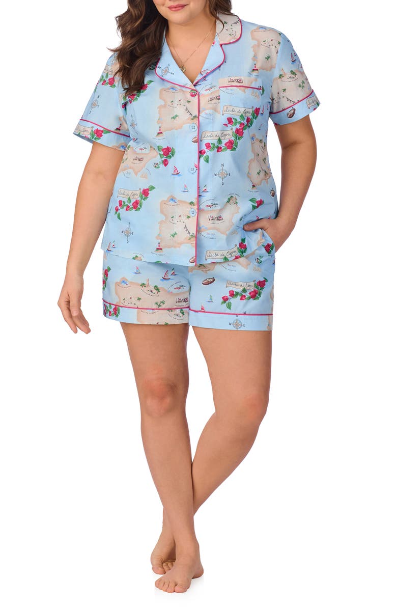 BedHead Pajamas Print Organic Cotton Poplin Short Pajamas, Alternate, color,