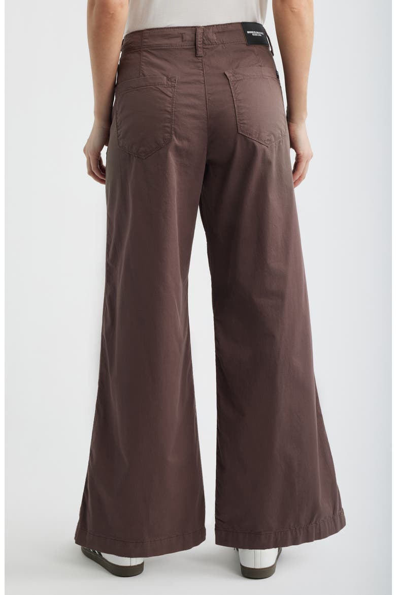 Lorimer Stretch Cotton Wide Leg Pants, Alternate, color, FRENCH ROAST COLORED