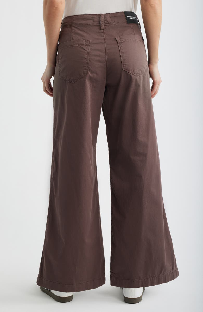 Brooklyn Industries Lorimer Stretch Cotton Wide Leg Pants, Alternate, color, French Roast Colored