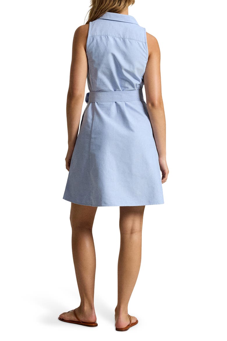 Sleeveless Cotton Oxford Shirtdress, Alternate, color, BSR BLUE