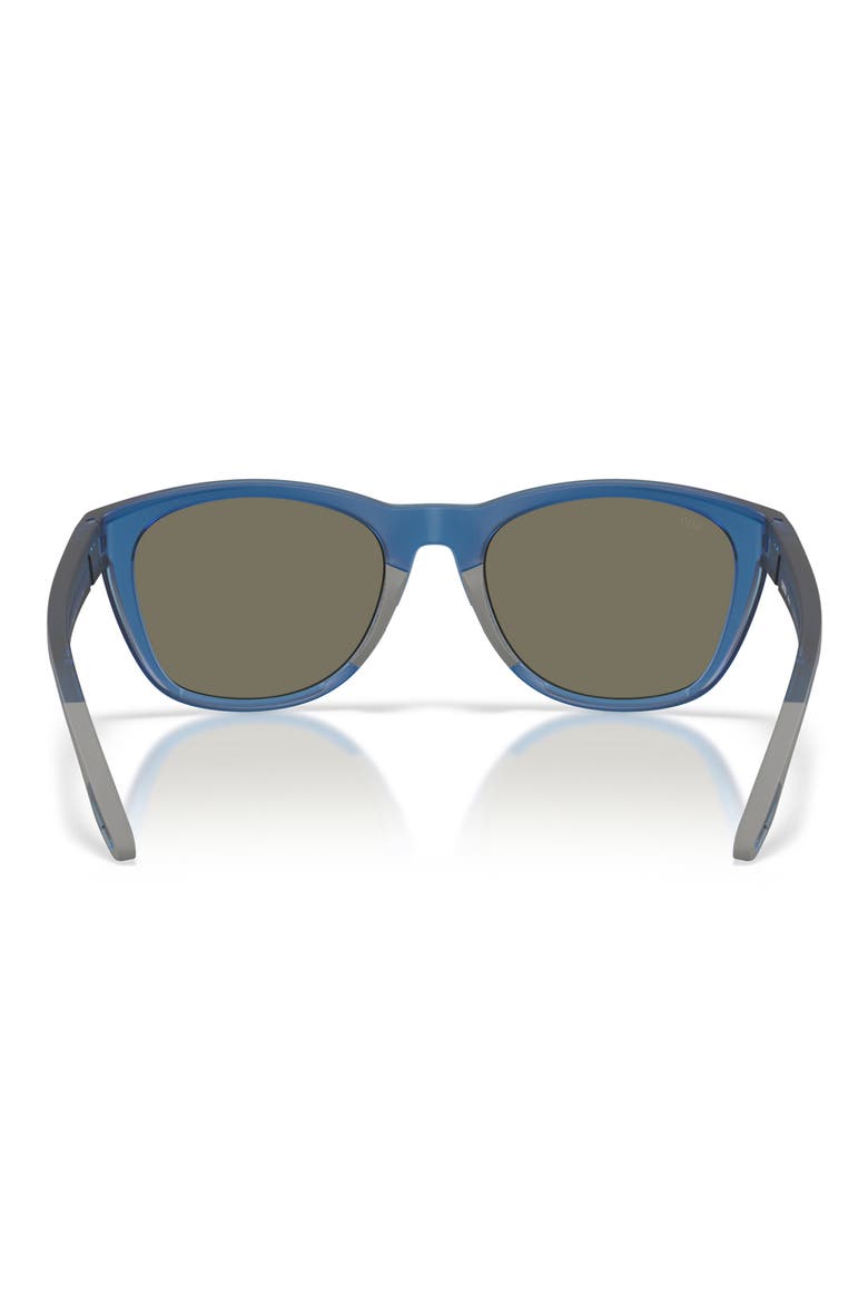 Aleta 54mm Polarized Mirrored Round Sunglasses, Alternate, color, TRANSLUCENT BLUE / BLUE 580G